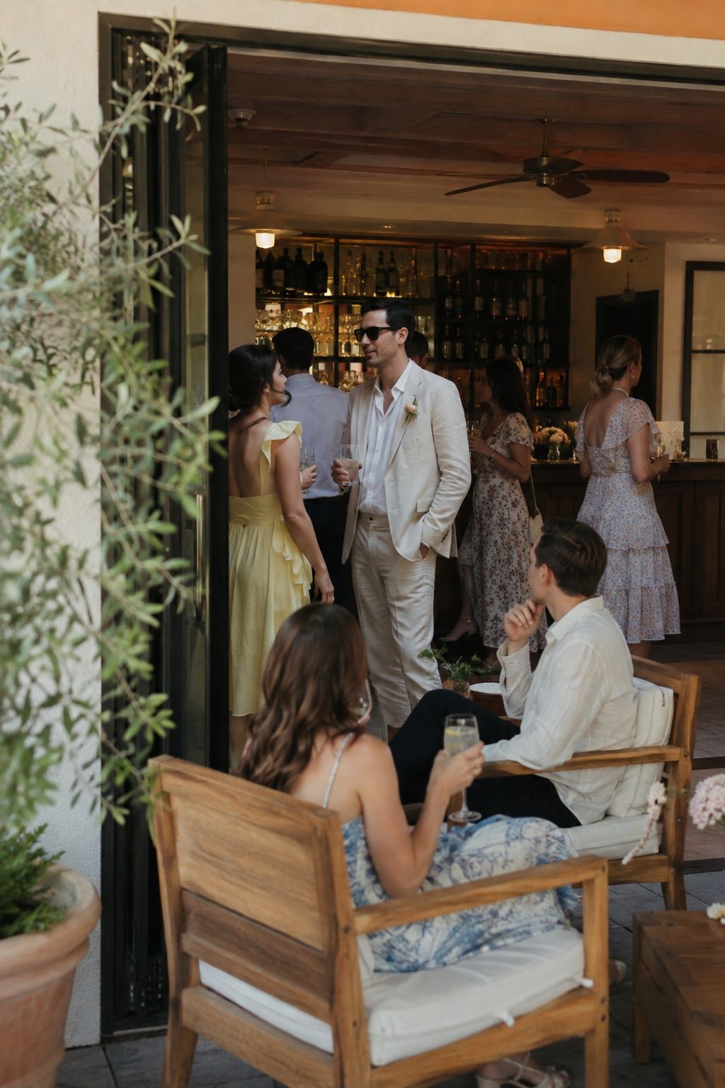 Plan an Indoor Cocktail Hour to Cool Everyone Down for a small summer wedding