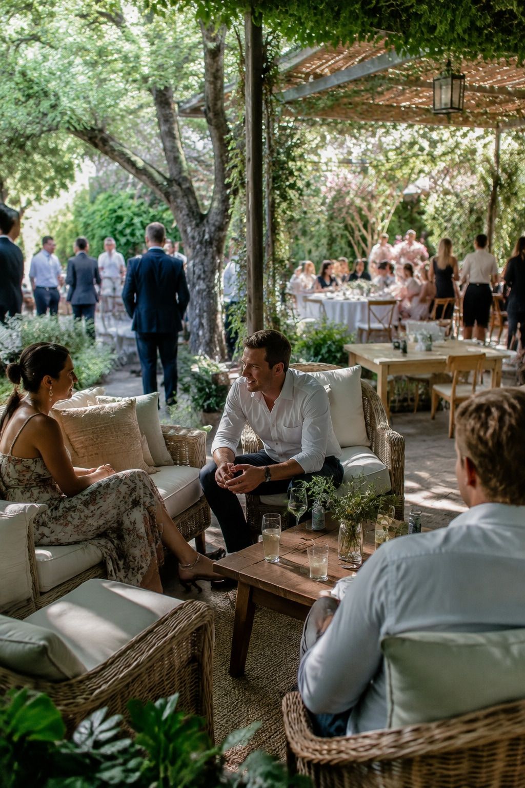 Build a Lounge Area With Airflow for a small summer wedding