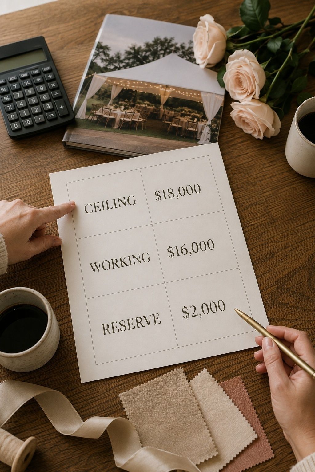 Total wedding budget set before collecting quotes