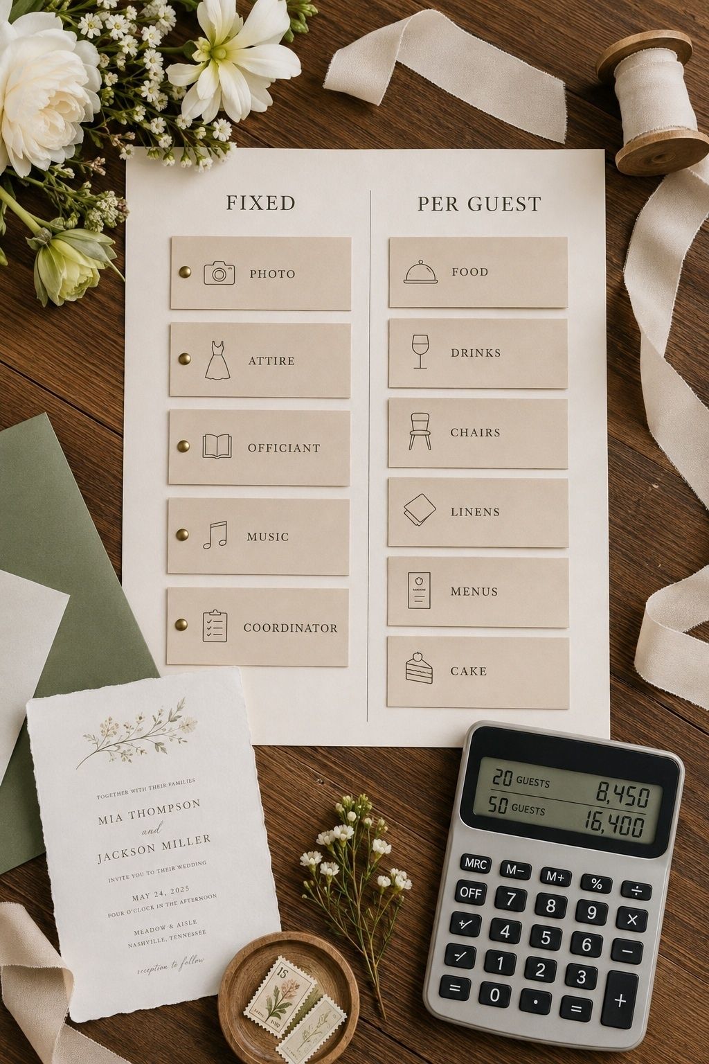 Fixed costs compared with per-guest costs
