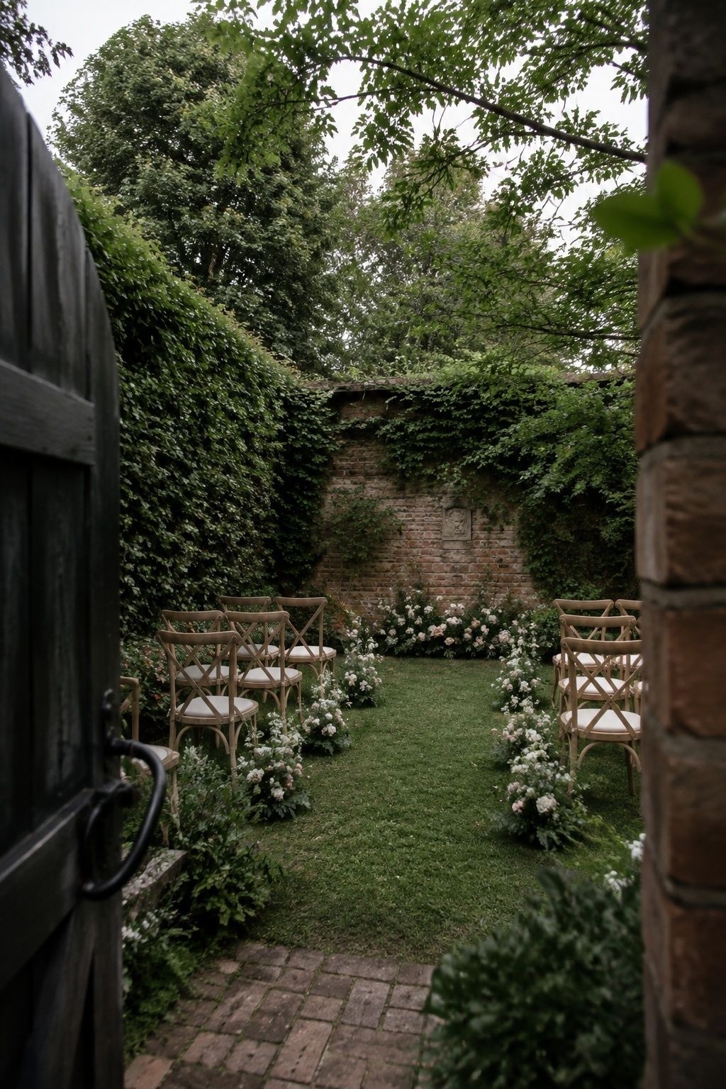 Private ceremony space for a small wedding