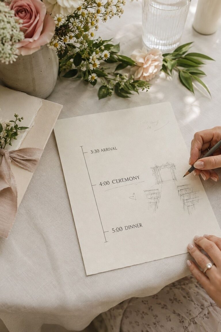 Choose The Ceremony Time First for a small wedding day timeline