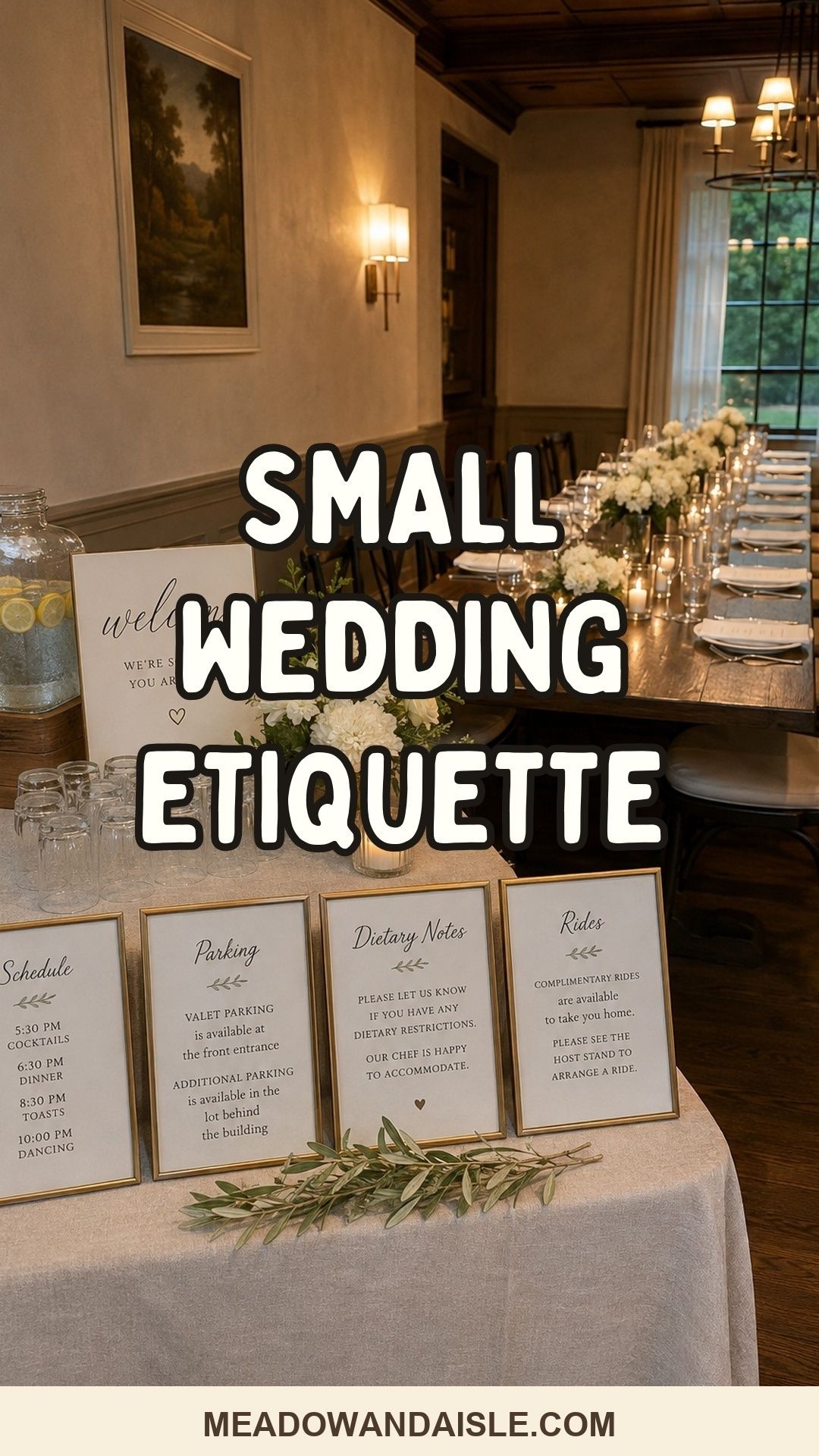 Pinterest pin for small wedding etiquette rules