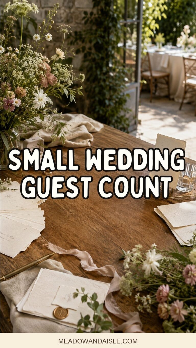 Pinterest pin for a small wedding guest count guide