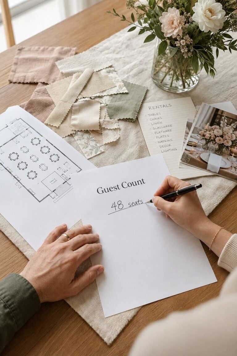 Set The Guest Count Before Debating Names for a small wedding guest list etiquette planning post