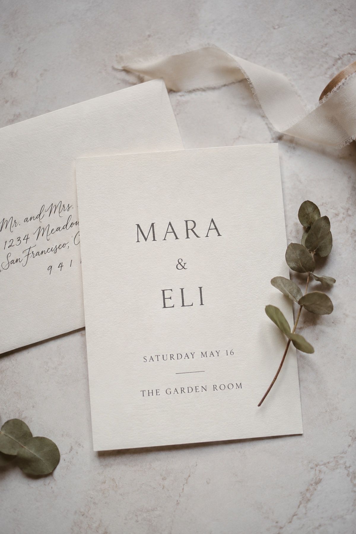 Clean main wedding invitation