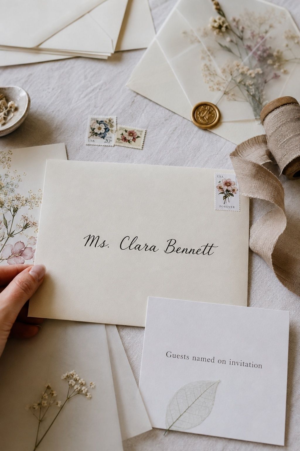 Invitation envelope addressed to named guests only