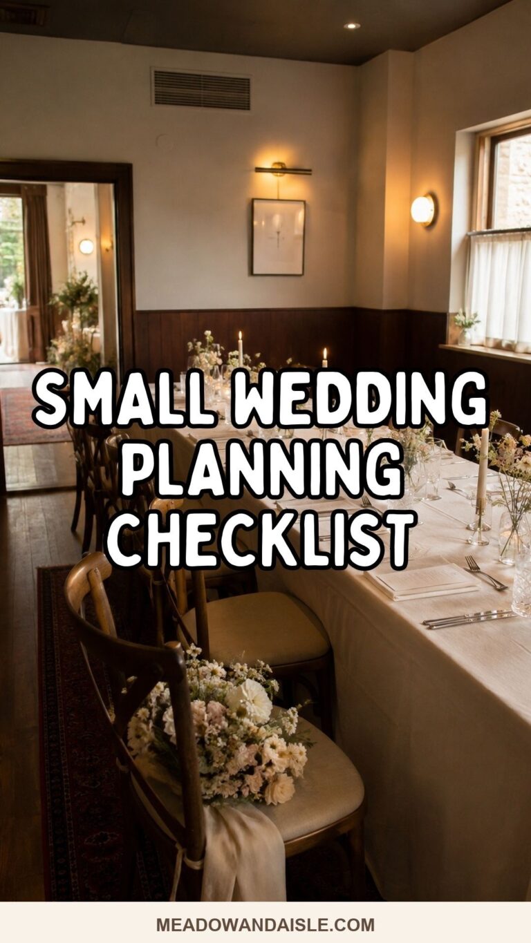 Pinterest pin for a small wedding planning checklist