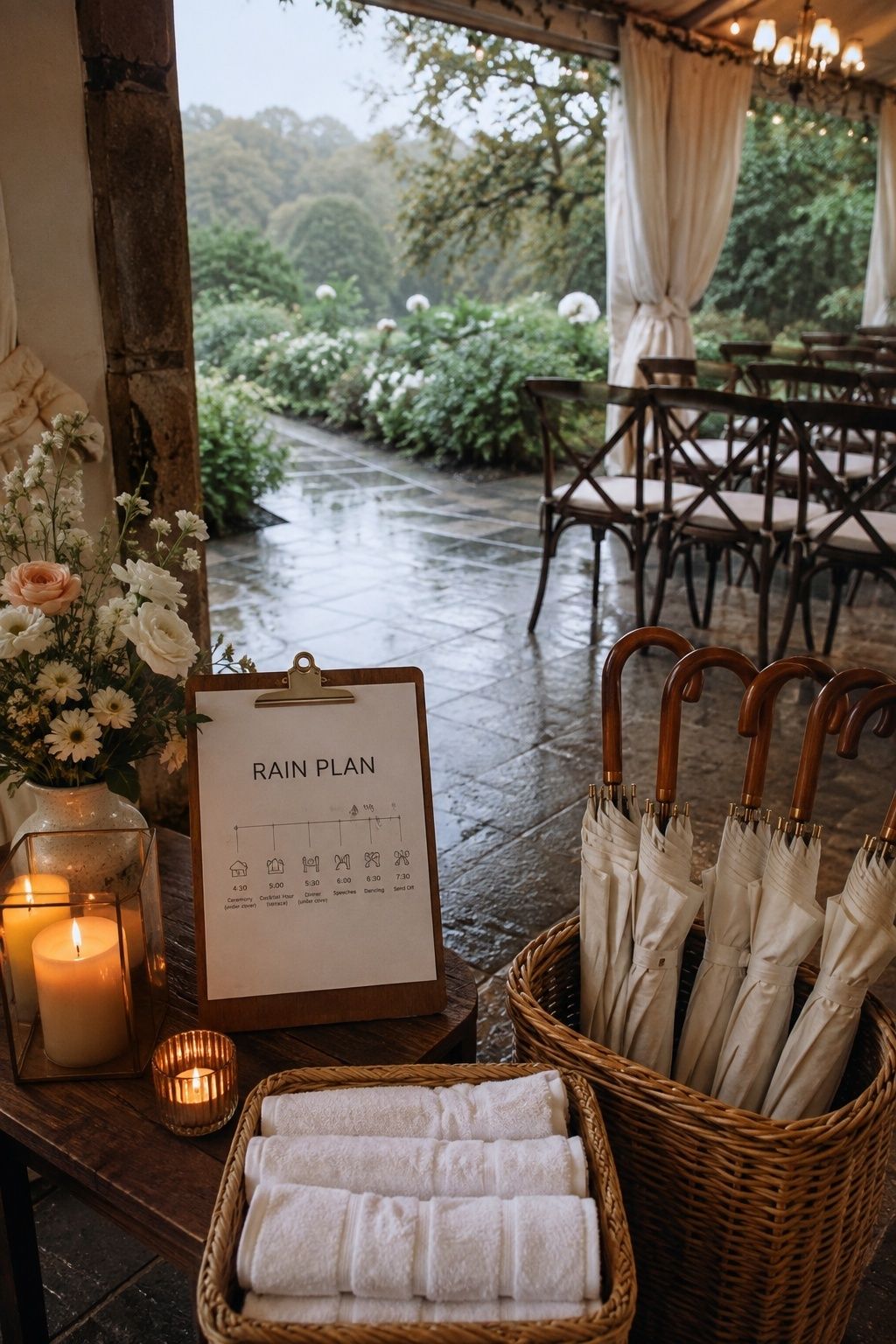 Bad weather plan for a small wedding