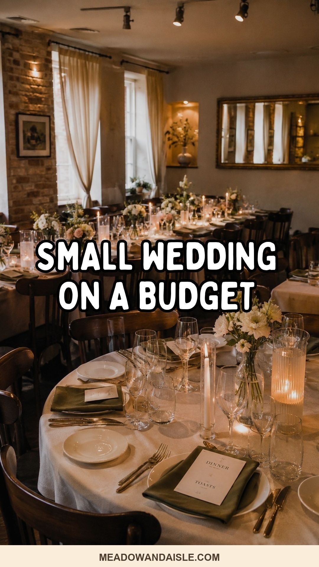 Pinterest pin for small wedding planning on a budget