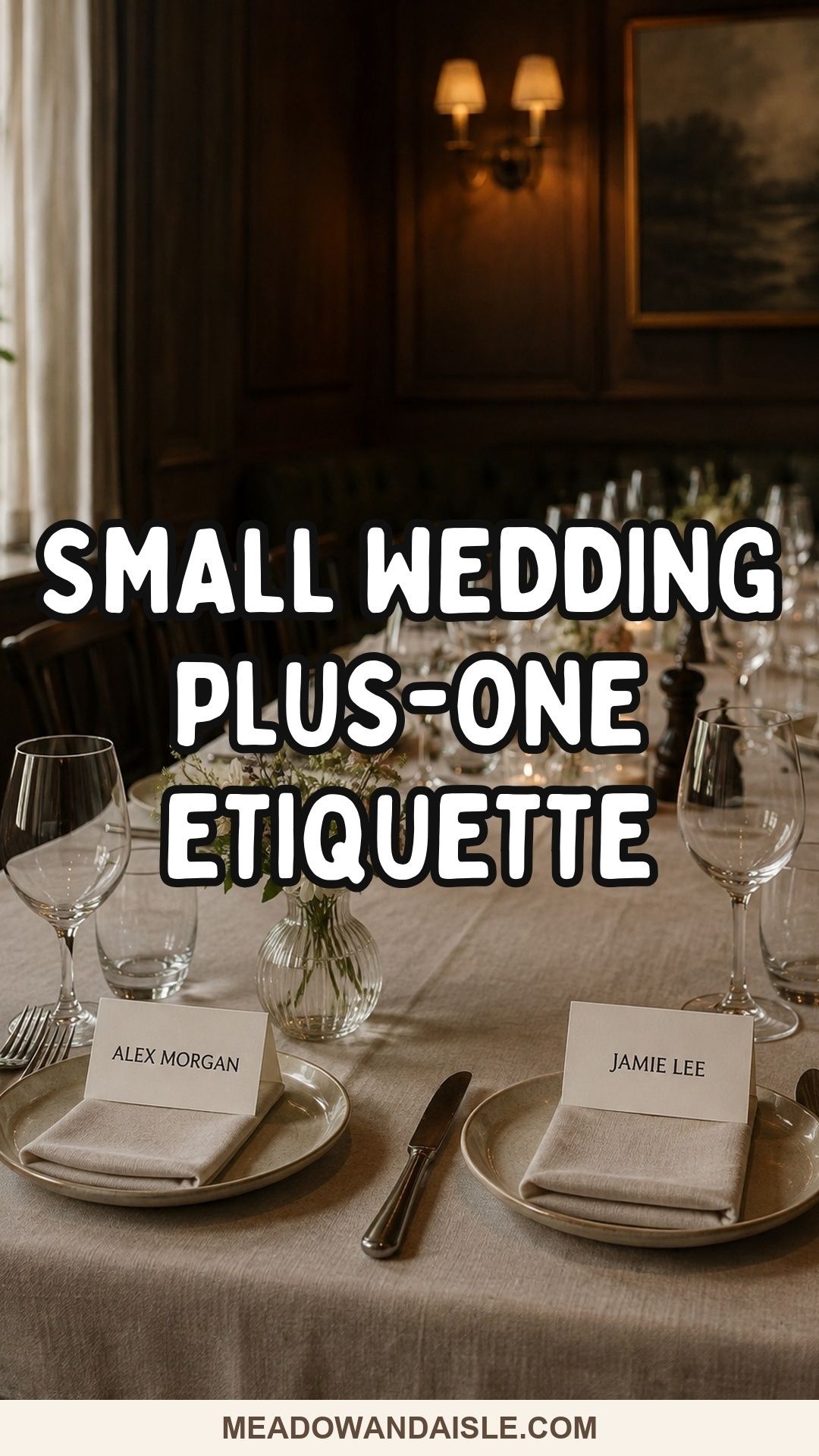 Pinterest pin for Small Wedding Plus One Etiquette For A Gracious Guest List