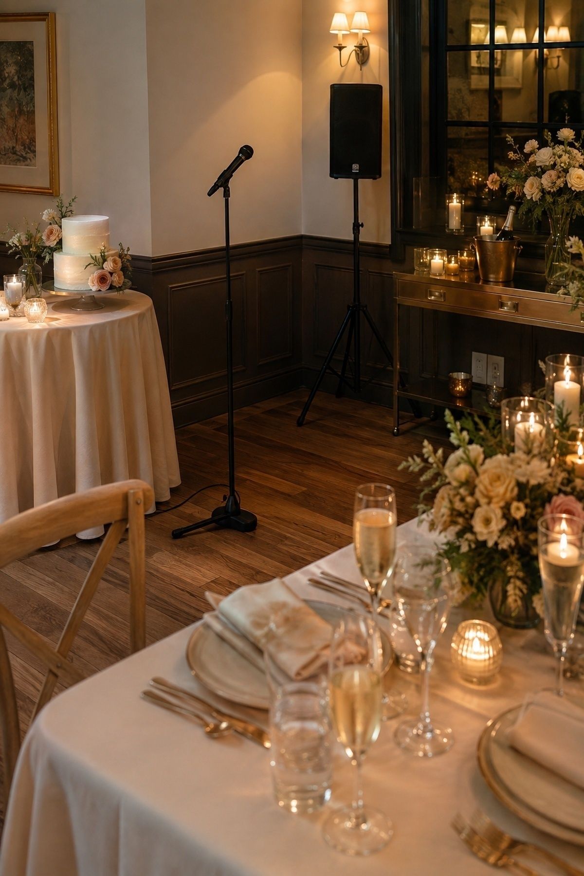 Toasts, music and movement planned at a small reception