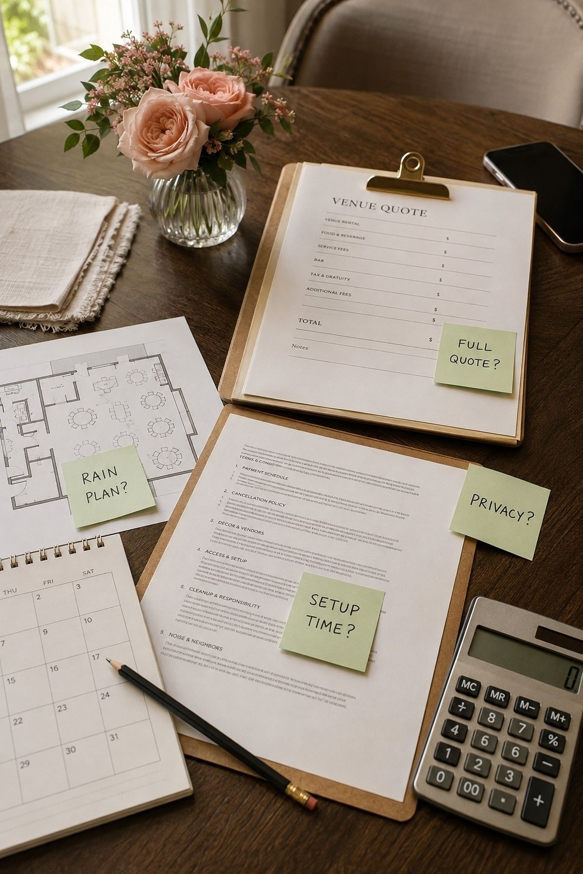 Red flags to watch for at a reception venue