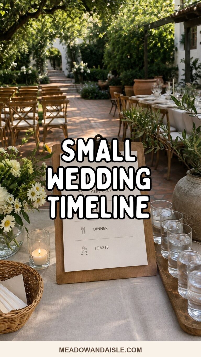 Pinterest pin for a small wedding timeline