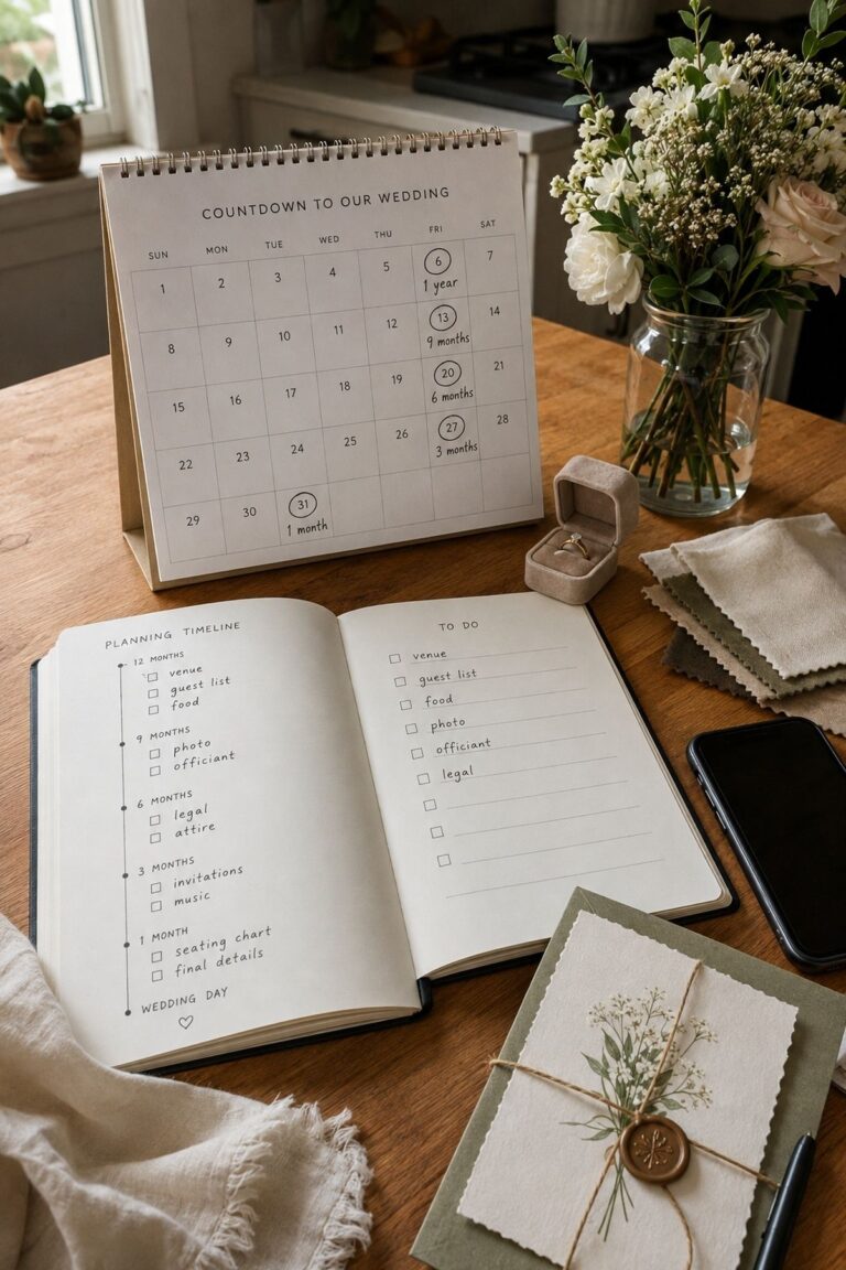 Planning timeline before the wedding for a small wedding timeline