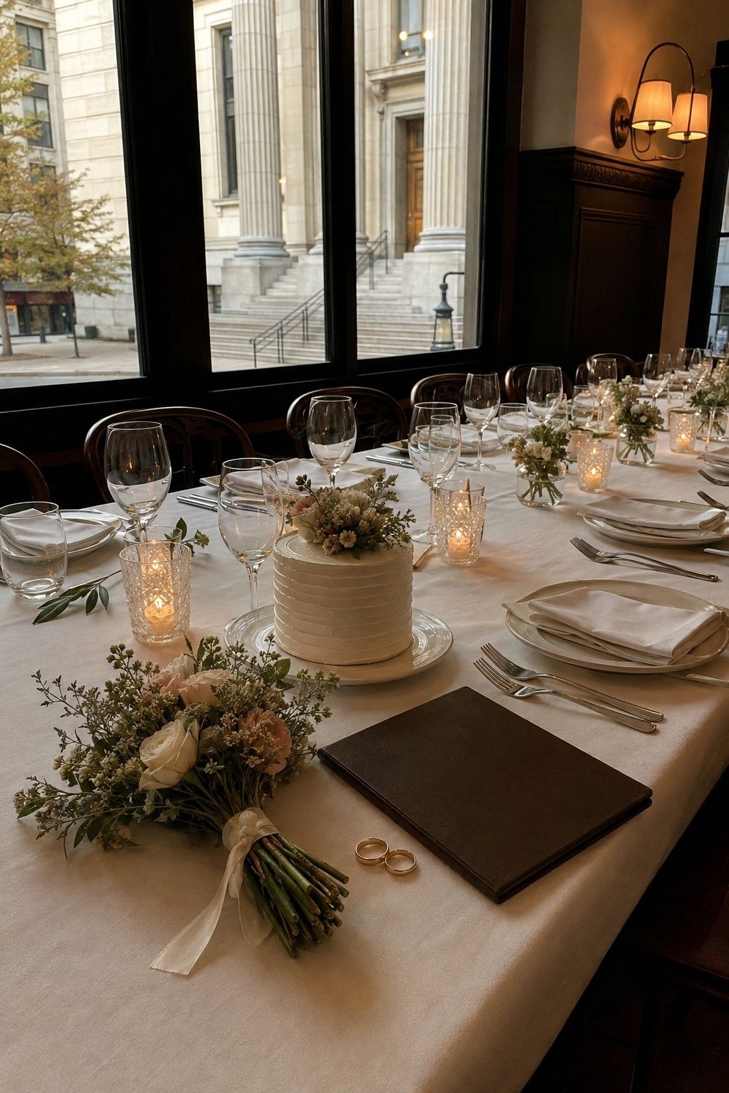 Courthouse wedding followed by an intimate elevated private dinner