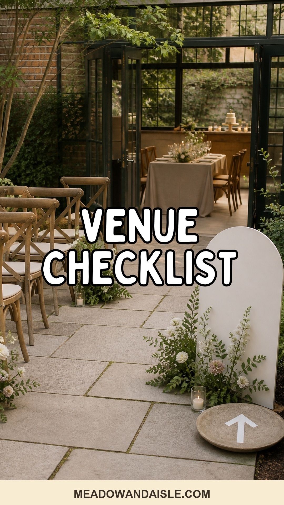 Pinterest pin for a small wedding venue checklist