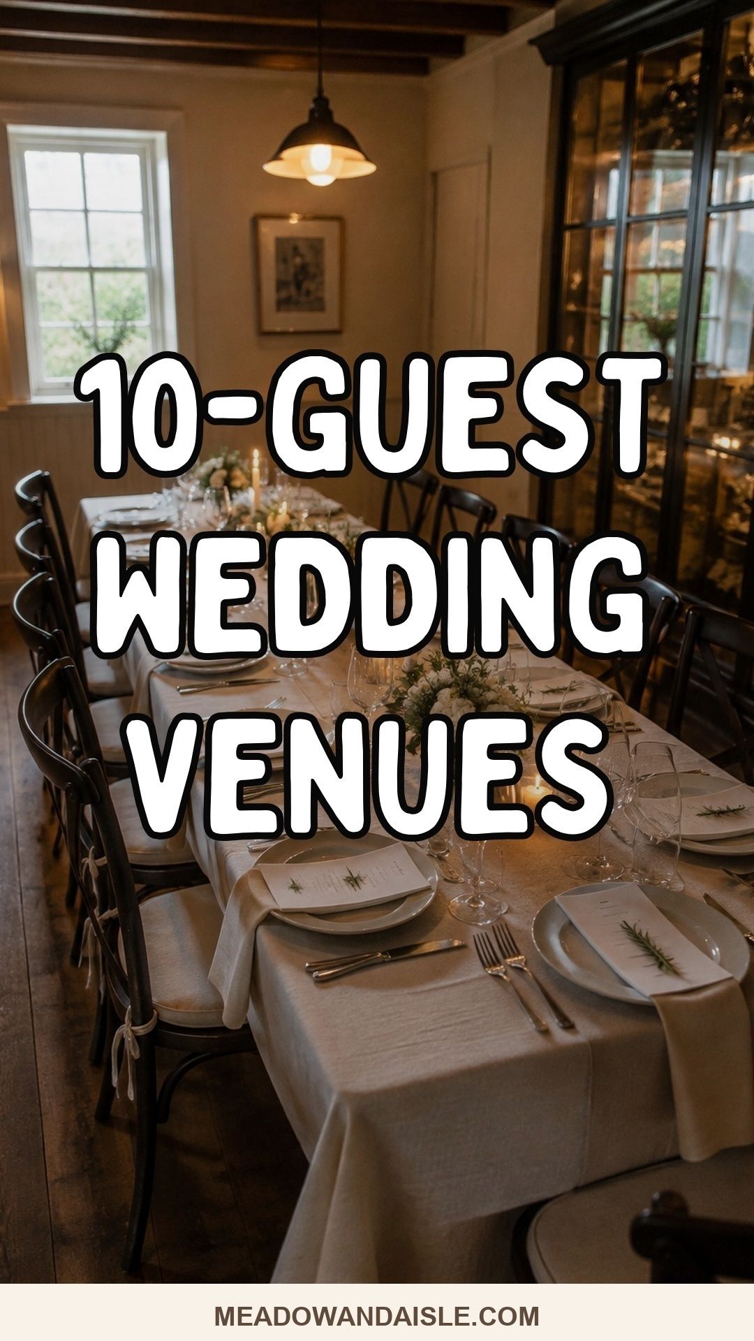 Pinterest pin for small wedding venues for 10 guests