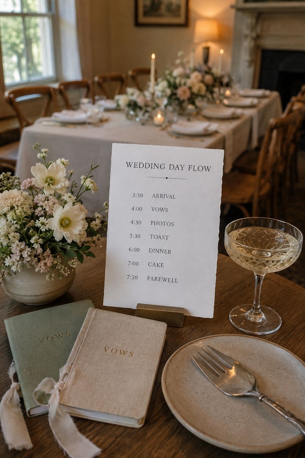 Full timeline for a ten-guest wedding