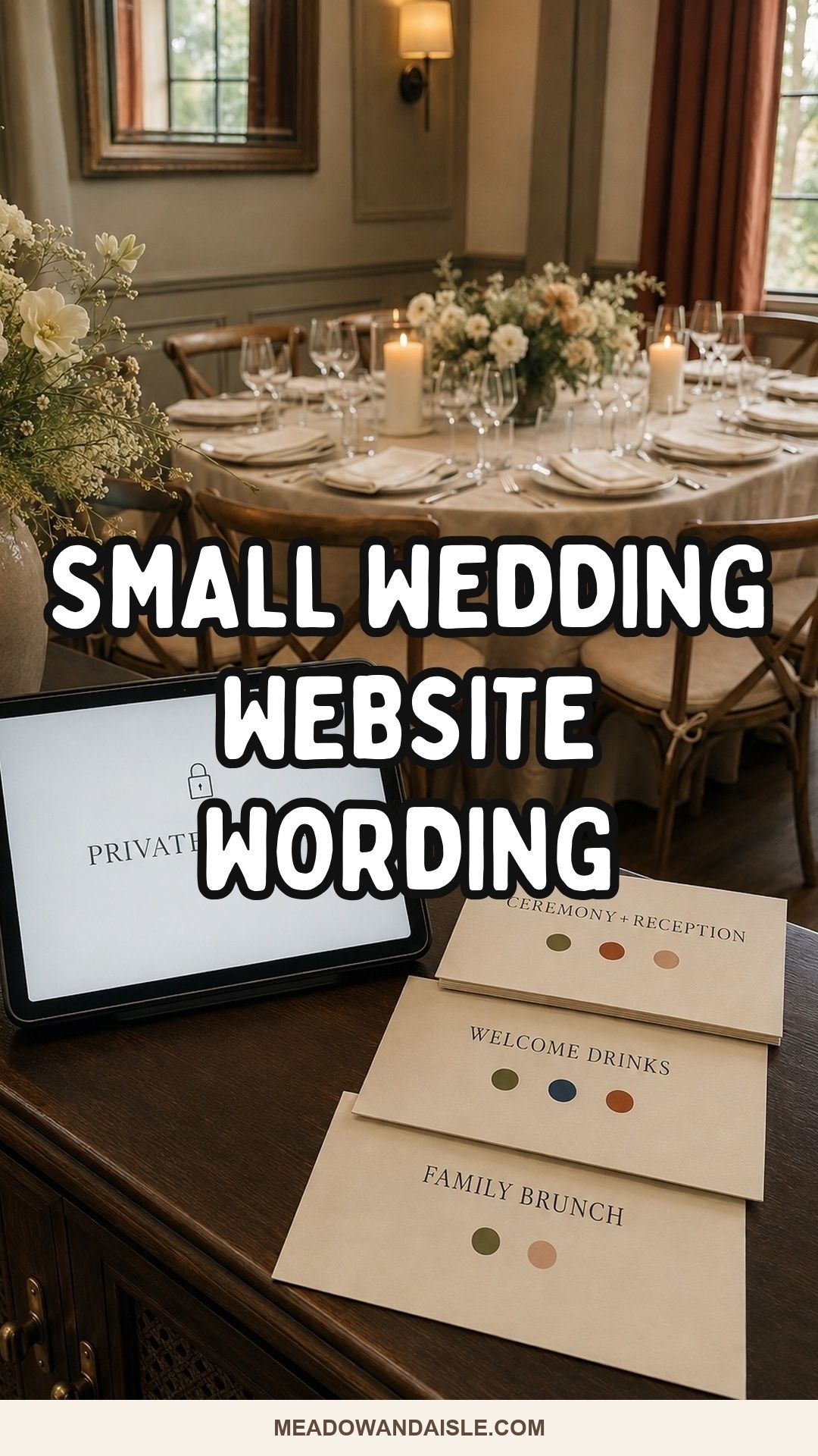 Pinterest pin for Small Wedding Website Wording For A Small Guest List