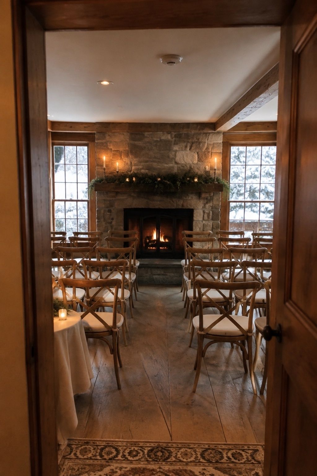 Cozy, intimate winter wedding venue