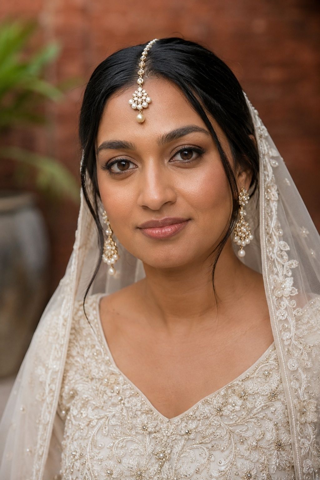 Bride with soft brown liner instead of a harsh black wing