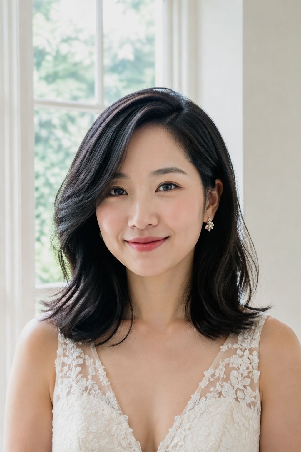 Romantic side part with a soft sweep