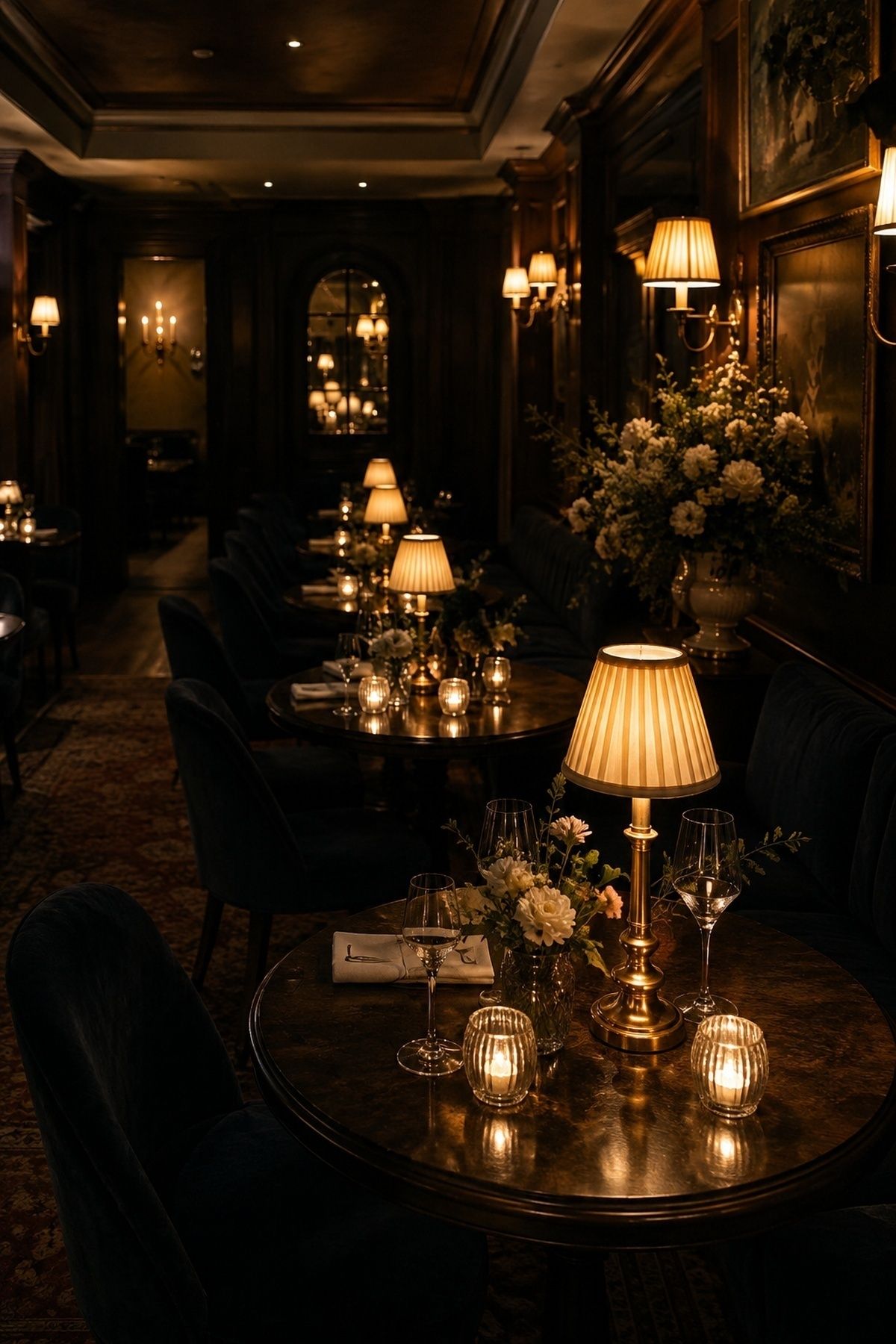 Warm table lamps instead of bright overhead lights