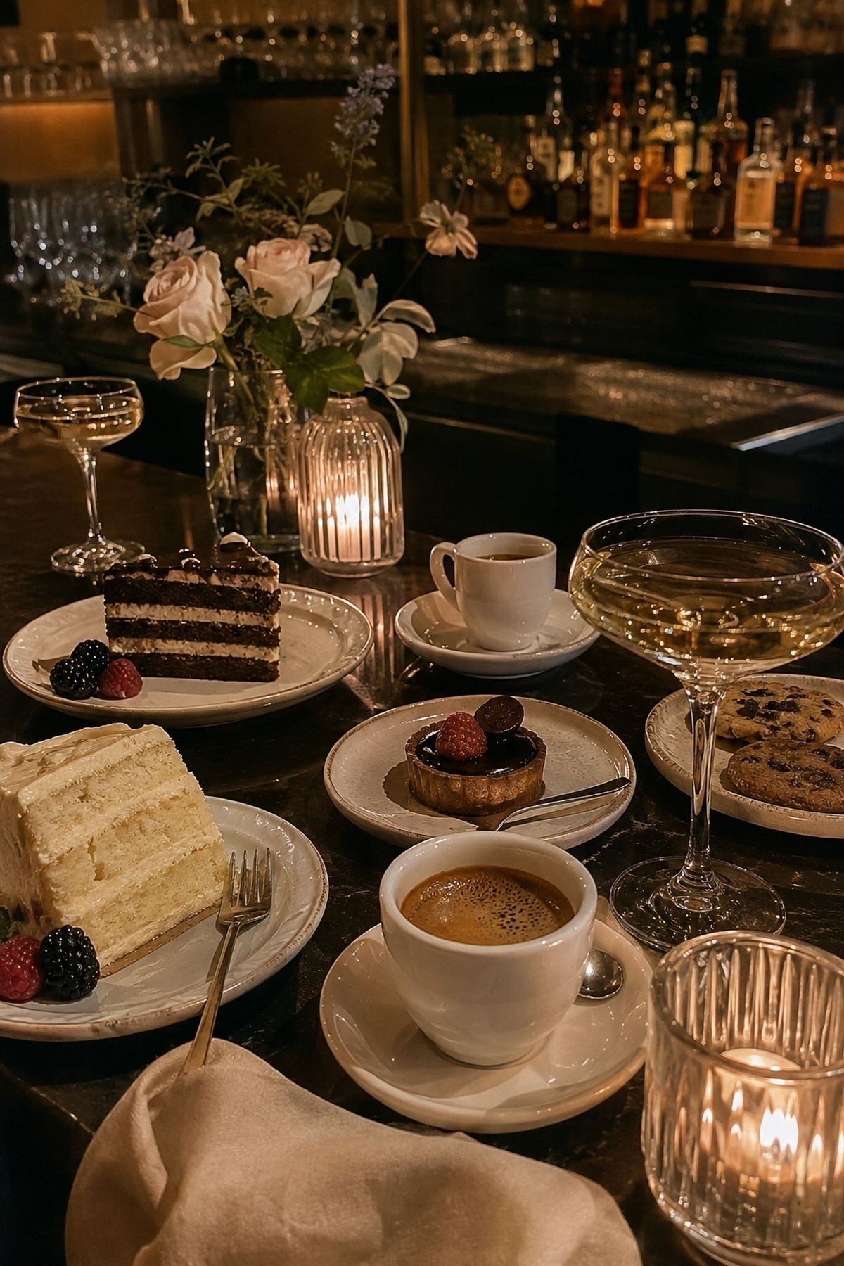 Late-night dessert served at the bar