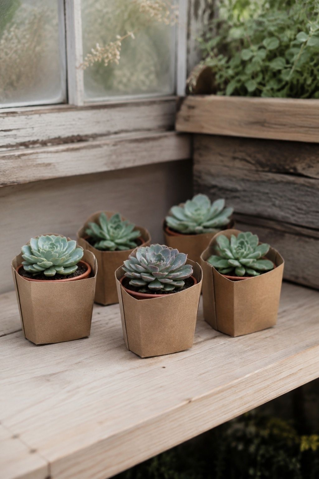 Tiny succulents as wedding favors