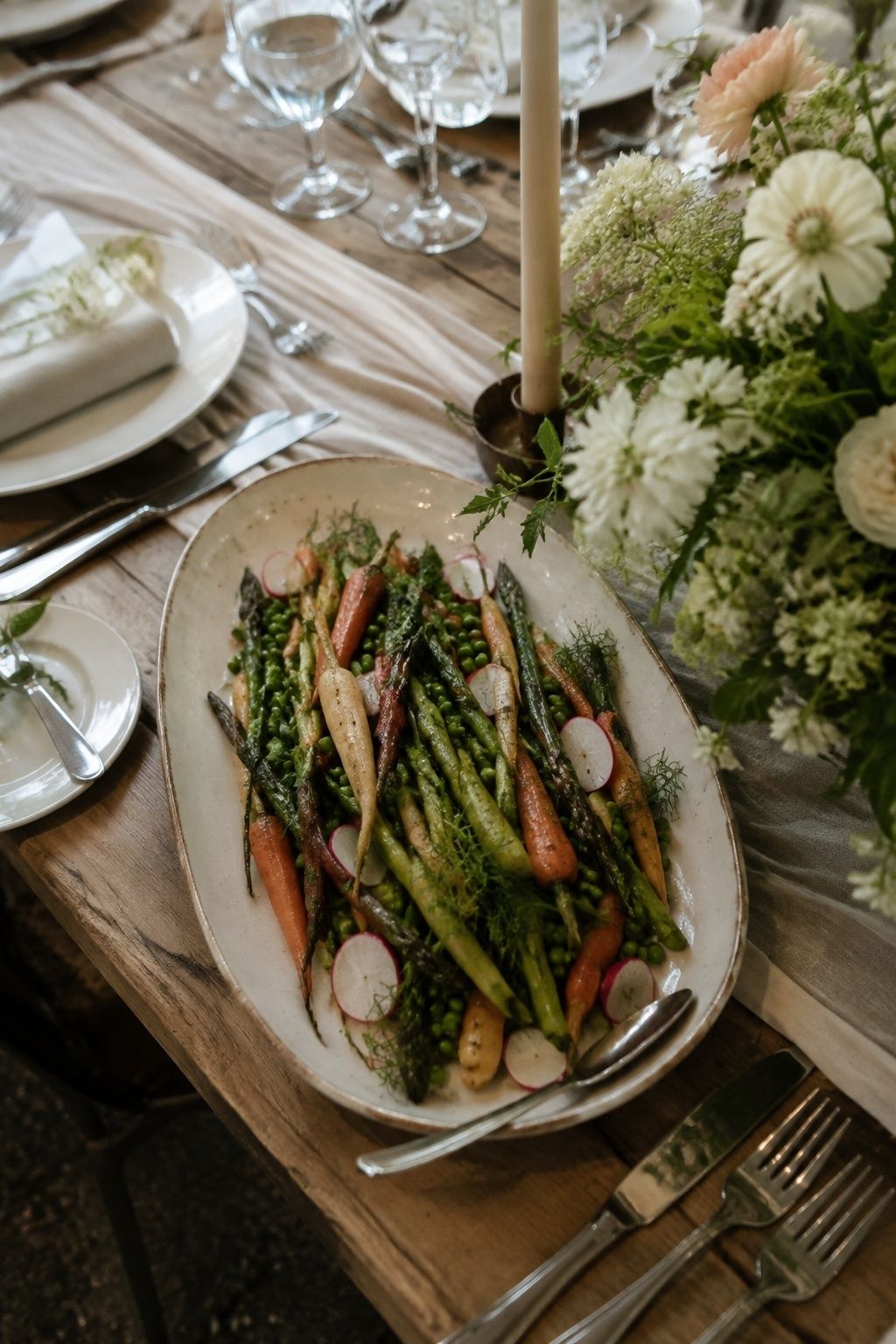 Roasted slender asparagus