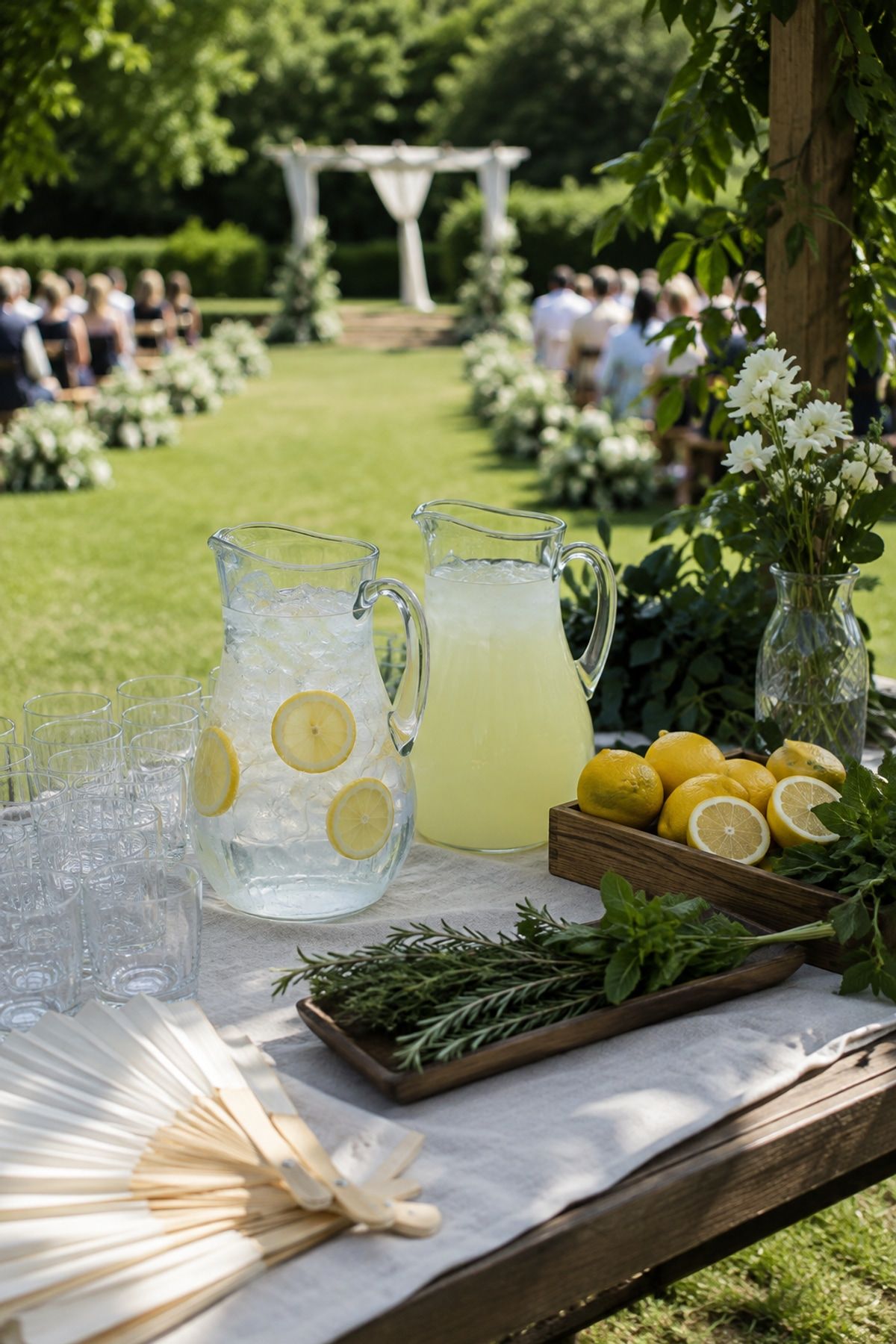 Summer wedding menu and drinks