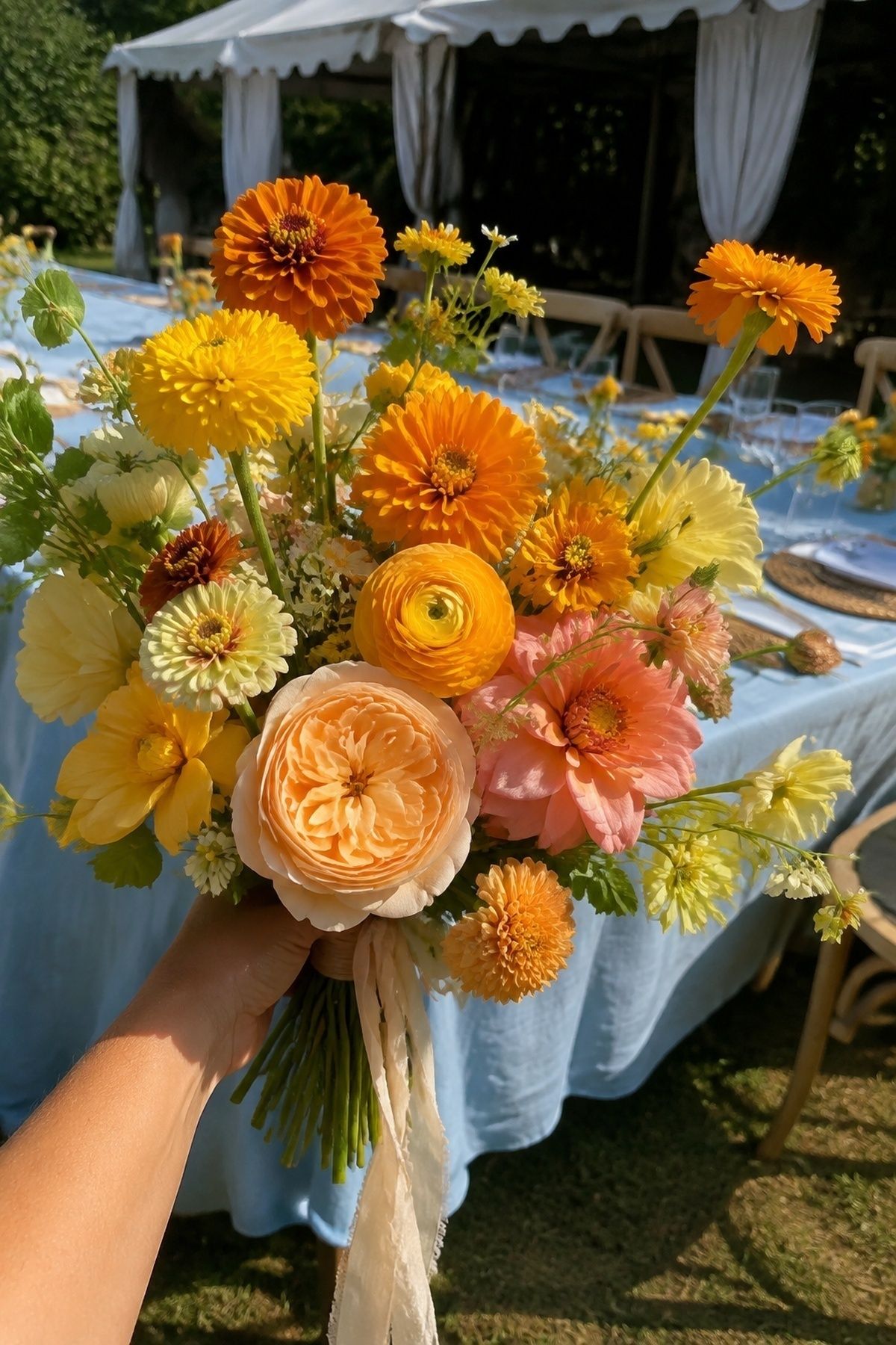 Citrus-toned summer bouquet