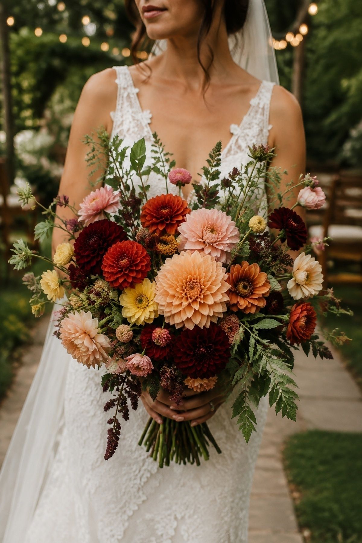 Dahlia bouquet for a July or August wedding