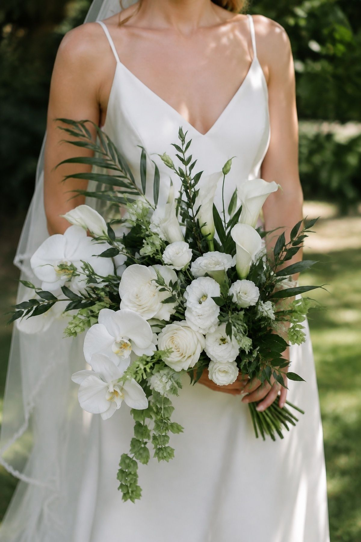 Cool white and green summer bouquet
