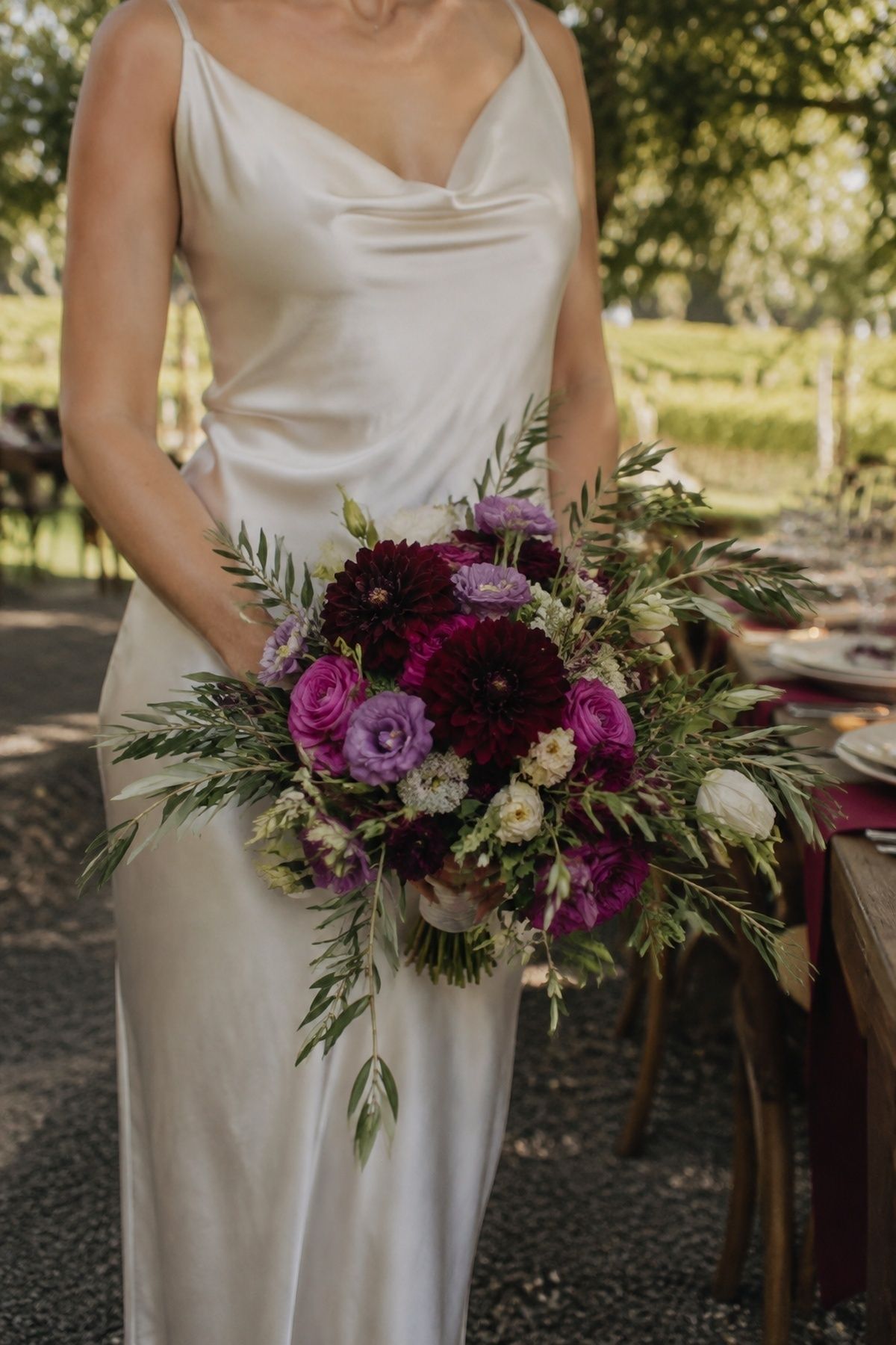 Berry and olive bouquet for late summer