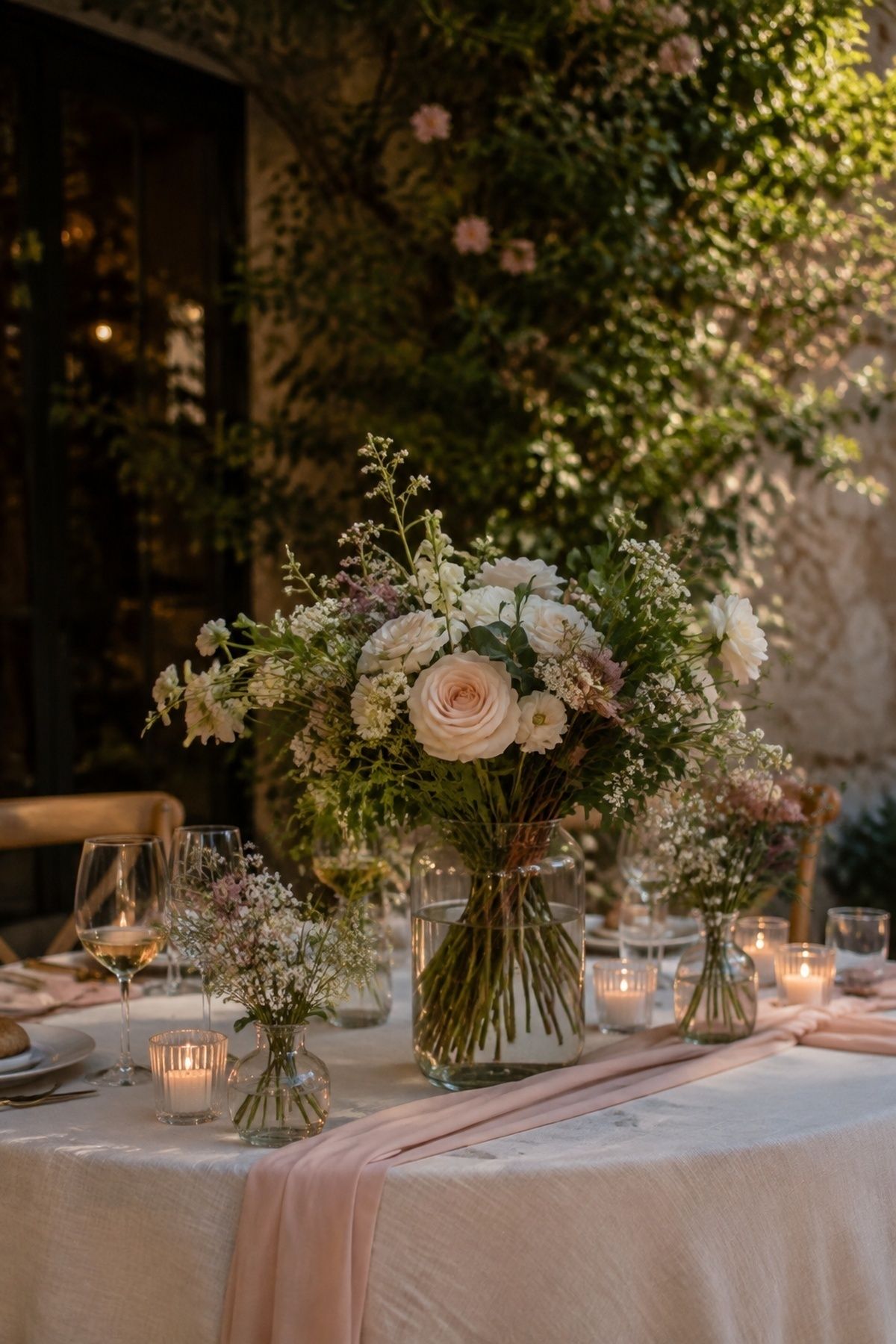 Bouquet reused as decor after portraits