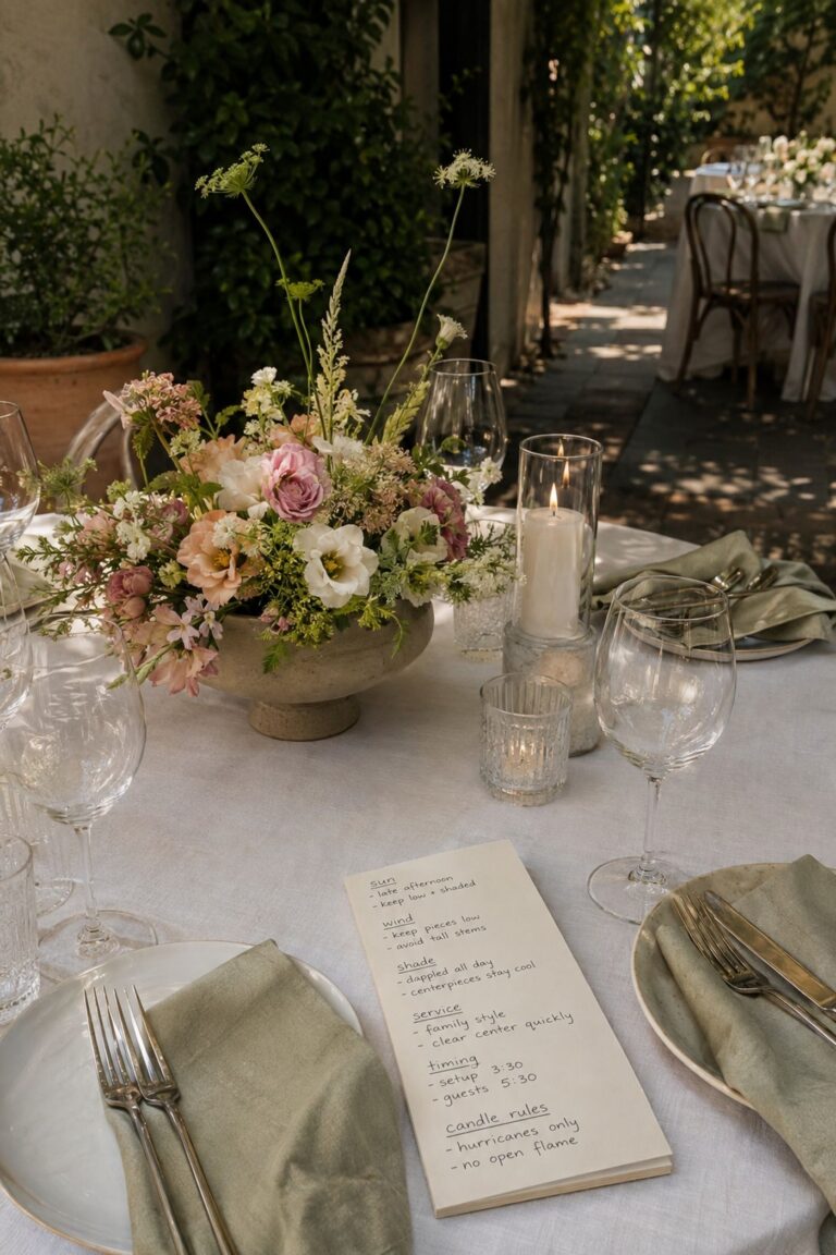 Start With The Dinner Conditions, Not The Flower Photo for intimate summer wedding centerpieces