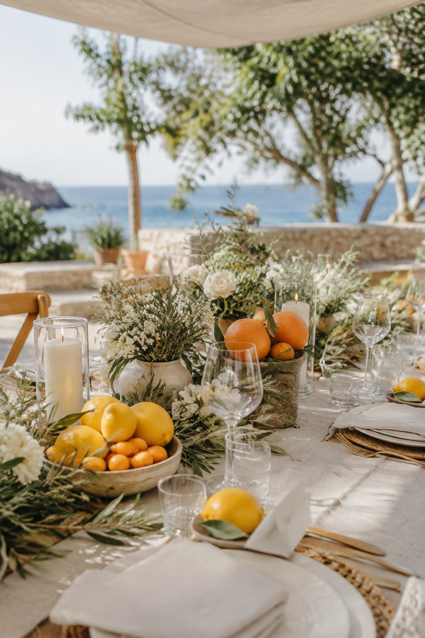 Citrus used in summer centerpieces