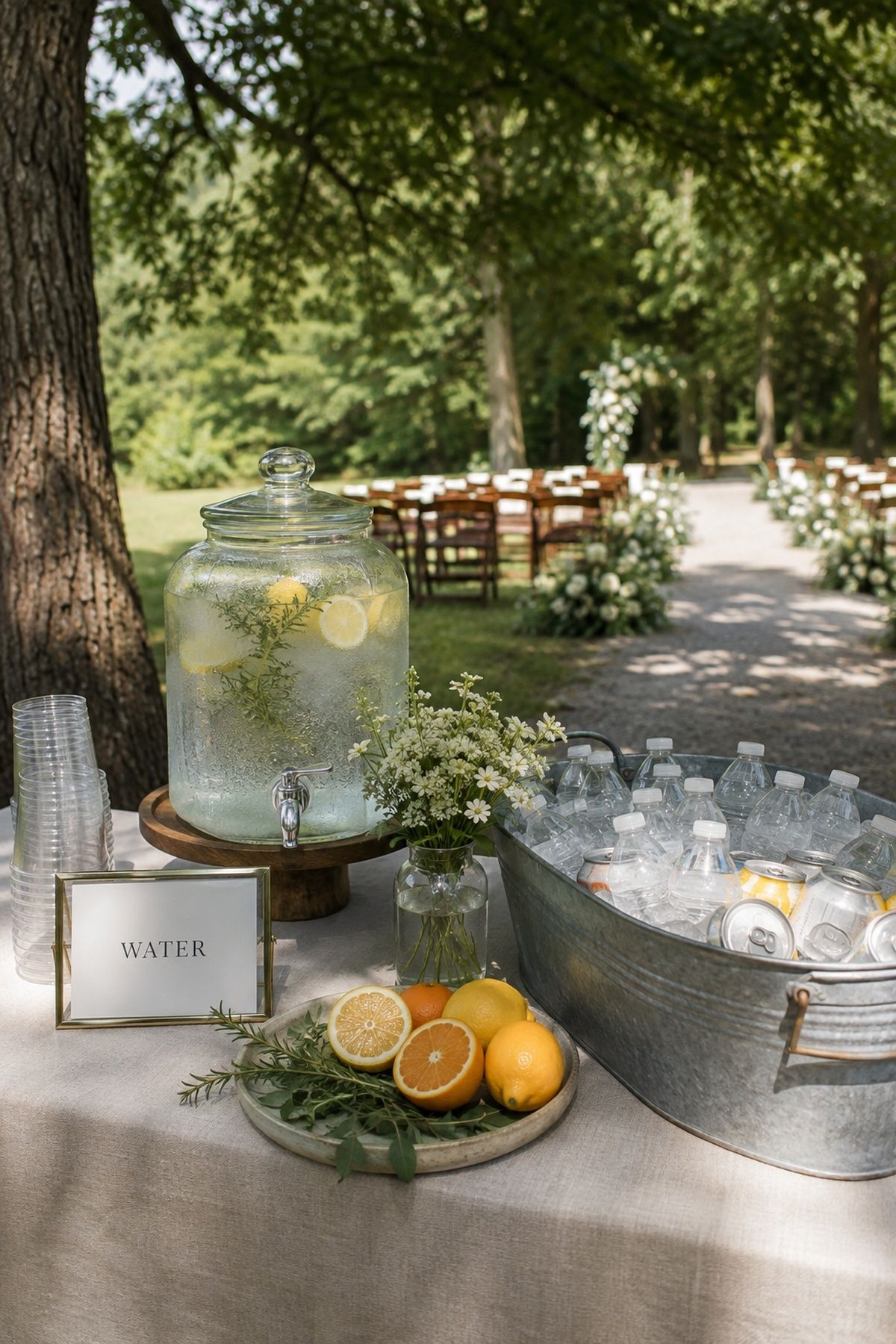 Cold water station near the ceremony entrance
