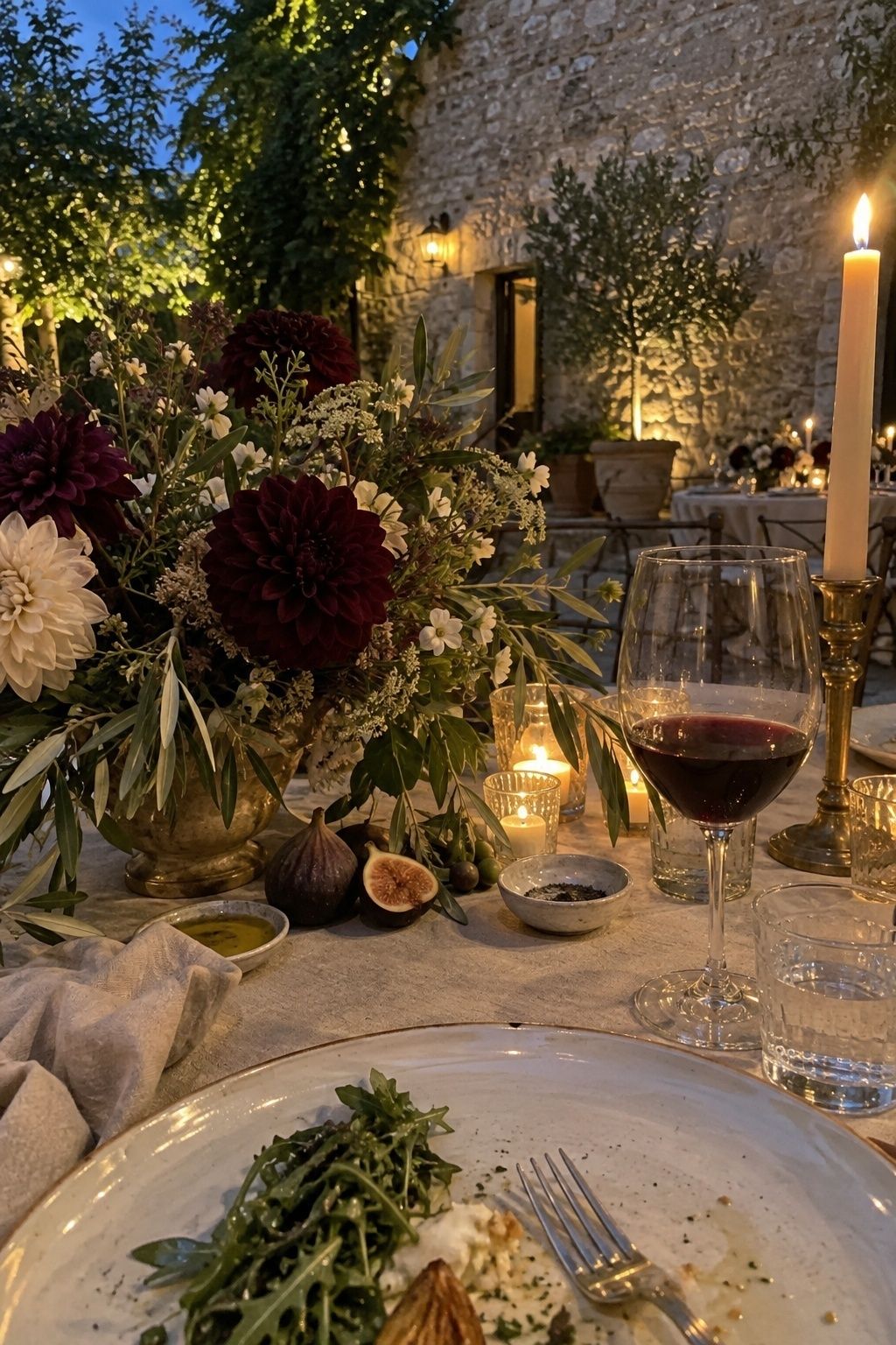 Plum, olive and antique gold late summer palette