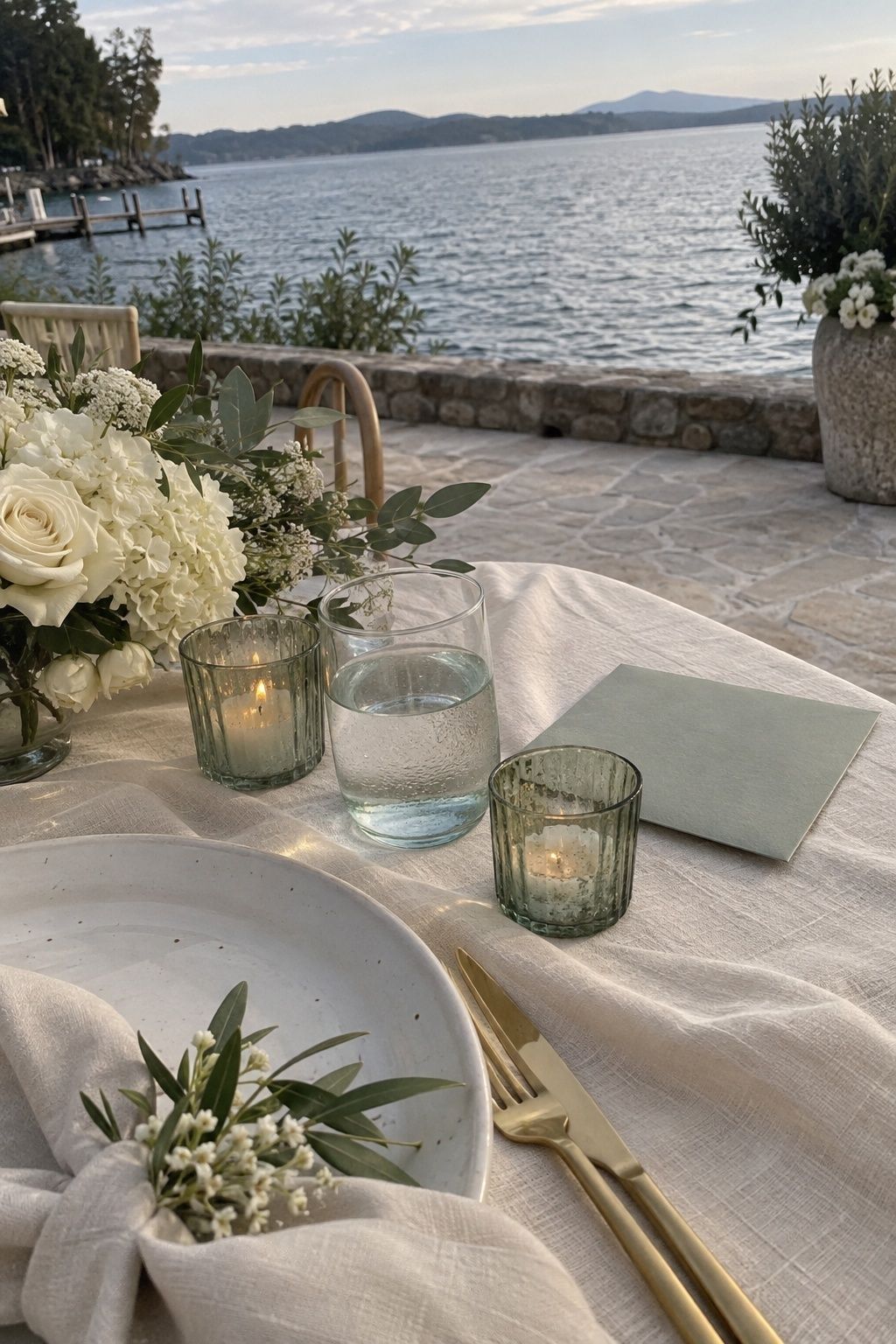 Sea green, champagne and cream coastal palette