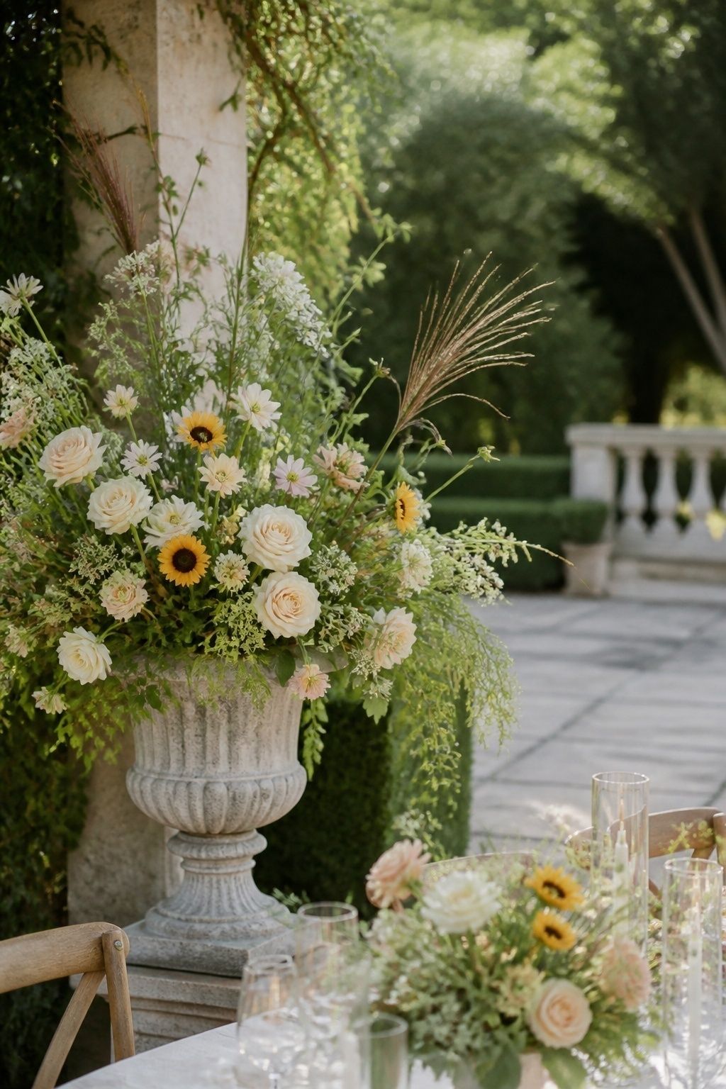 Sunflowers in a modern arrangement