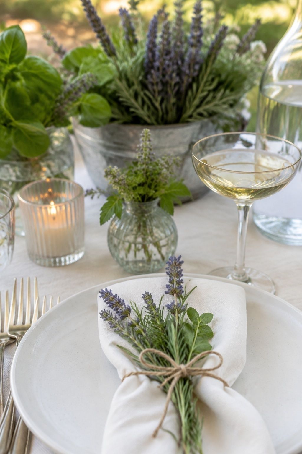 Lavender and herbs adding summer scent