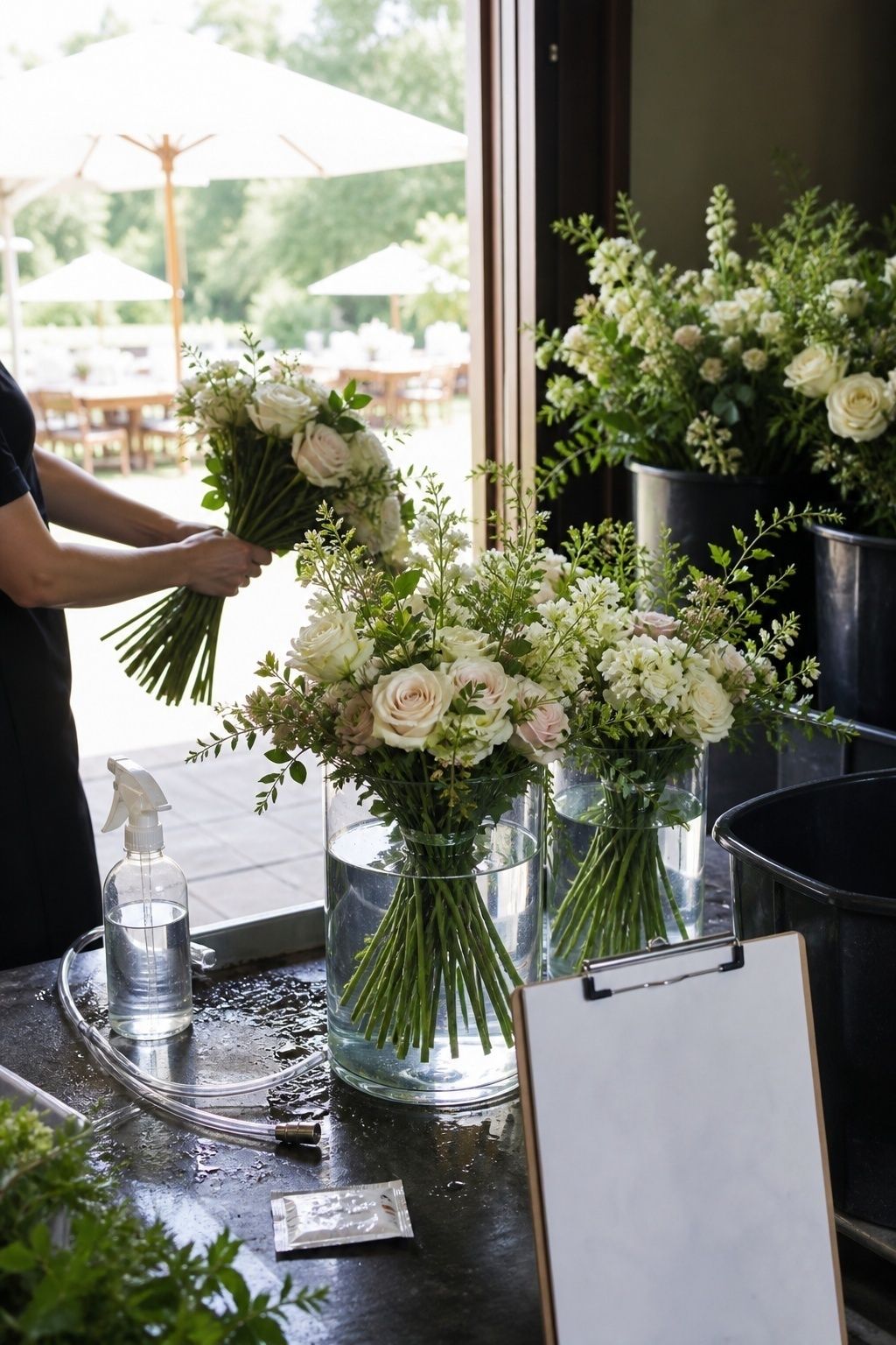 Keeping summer wedding flowers fresh all day