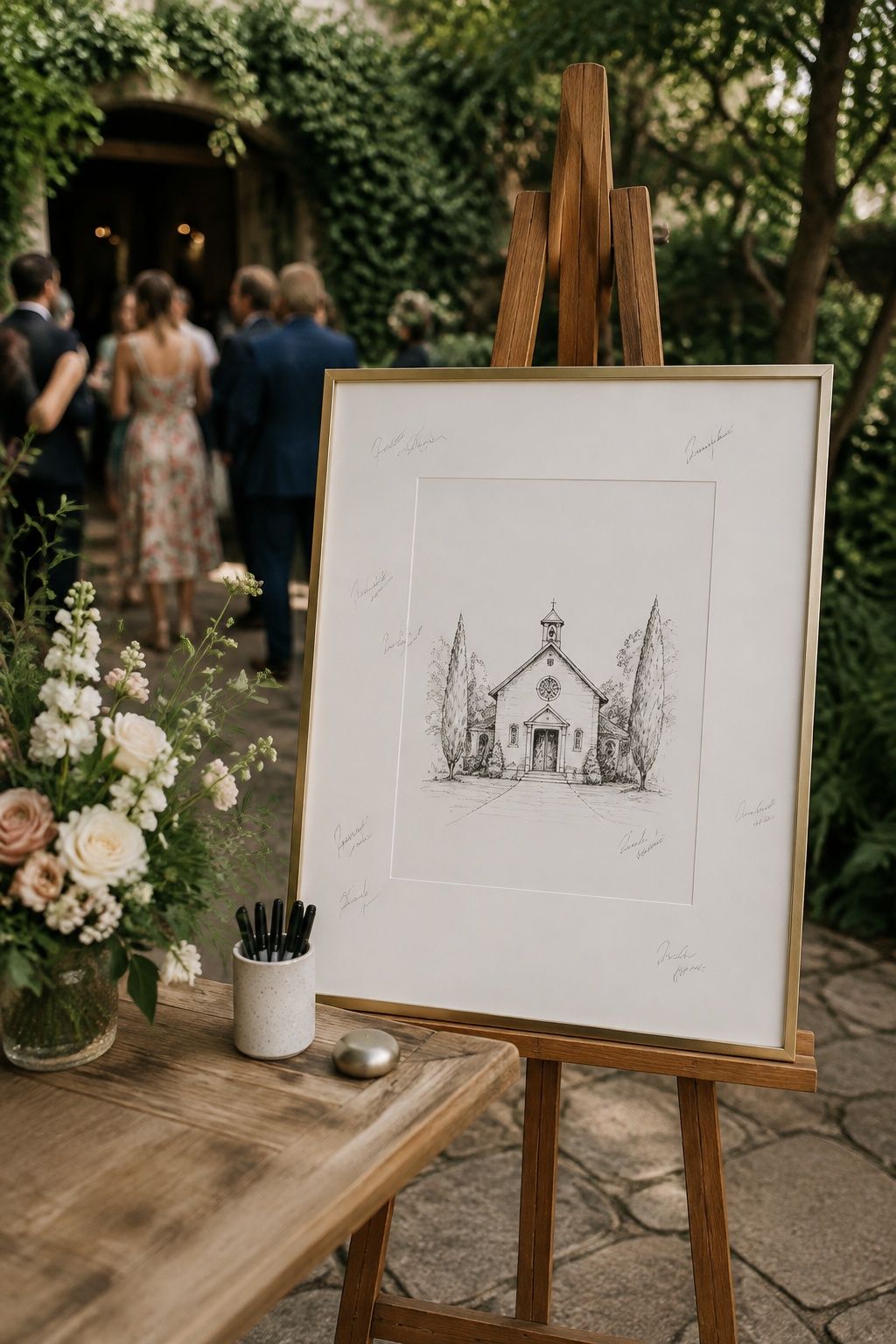 Illustration of the venue for guests to sign