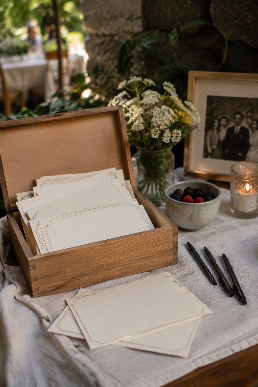 Box of family recipe and memory cards