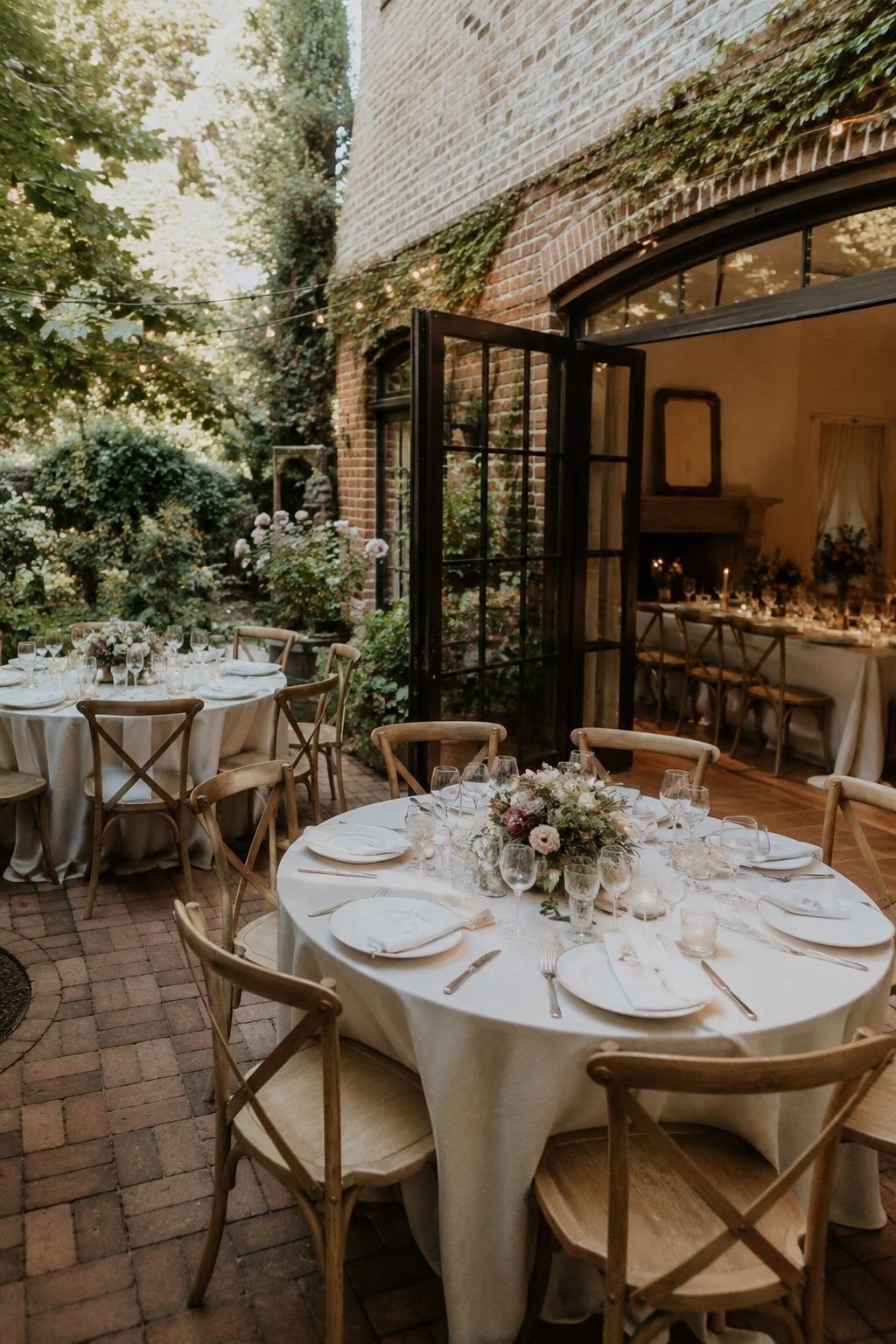 Garden or patio venue for a small summer wedding
