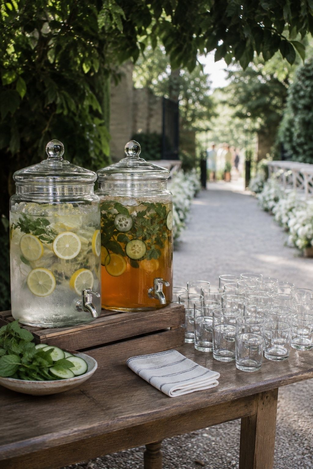 Cold welcome drink before the ceremony