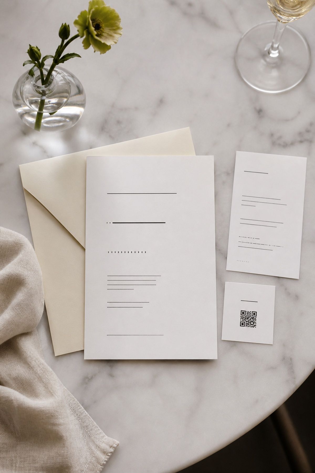 Minimal typography wedding invitations